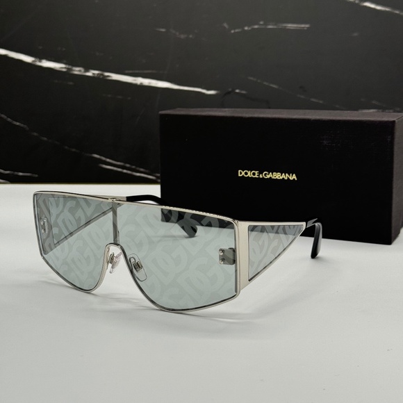 NEW DG2305 05/AL DOLCE&GABBANA SUNGLASSES OVERSIZED SILVER UNISEX EYEWEAR - Picture 1 of 12